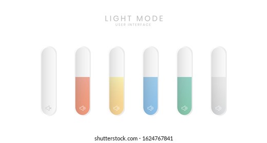 Elegant 3D Volume Bar UI in Light Mode. Simple, elegant, and minimalist. For website or apps design. Vector Illustration.