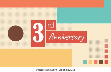 La elegante Ilustración vectorial del tercer aniversario realza maravillosamente los Anuncios, volantes y carteles, celebrando este hito especial con un diseño memorable.