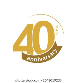 Elegant 40 years anniversary label vector