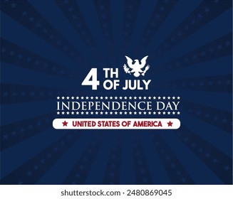 Elegant 4th of July independence day poster, banner, flyer, background, template, vector illustration. Best for USA independence, hero, presidents', patriot day background. 
