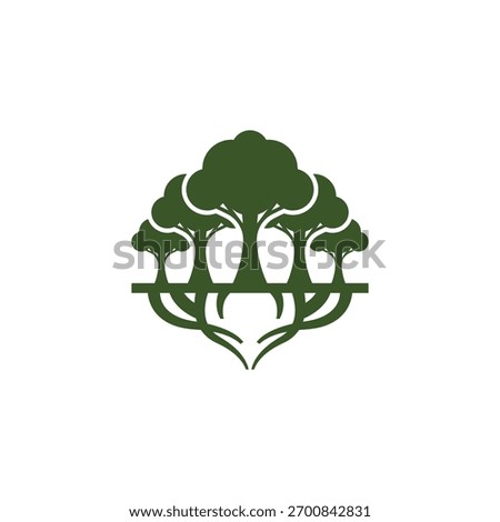 elegant 5 oak tree logo with single color