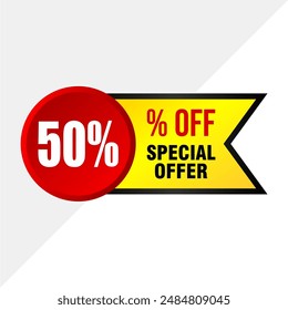 Elegant 50% Off Sale Template - Sleek Vector Illustration