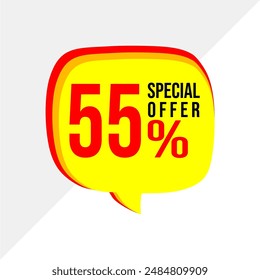 Elegant 55% Off Sale Tag - Sleek Vector Illustration Template