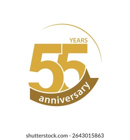 Elegant 55 years anniversary label vector