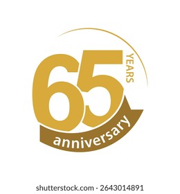 Elegant 65 years anniversary label vector