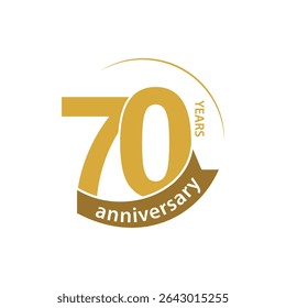 Elegant 70 years anniversary label vector