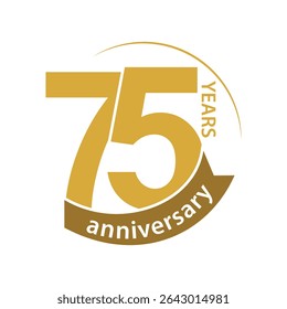 Elegant 75 years anniversary label vector