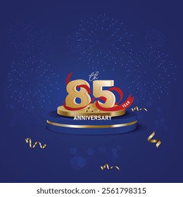 Elegant 85th anniversary design gold