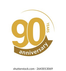 Elegant 90 years anniversary label vector