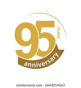 Elegant 95 years anniversary label vector