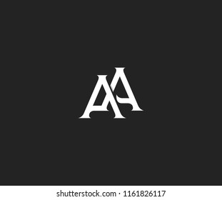 Elegant AA Letter Linked Monogram Logo Design