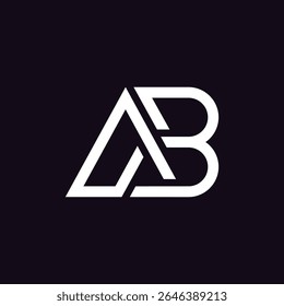 Elegant Ab or Ba letter monogram in minimal line art style for branding or logo design.