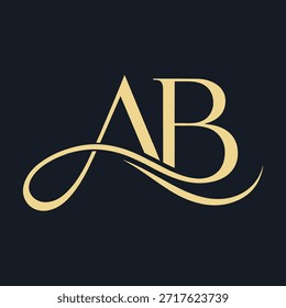 Elegante AB Monogramm Logo-Vorlage mit Luxus Anfangsbuchstaben Design