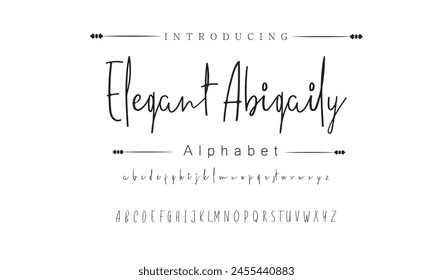 Elegant Abigaily Signature Font Calligraphy Logotype Script Brush Font Type Font lettering handwritten