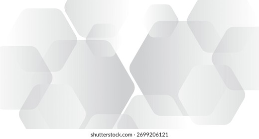 Elegante representación abstracta en 3D con un patrón hexagonal geométrico en suaves tonos blancos y azul claro con una estética moderna. Eps 10