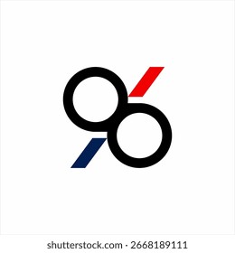 Elegant abstract 986 number logo design.