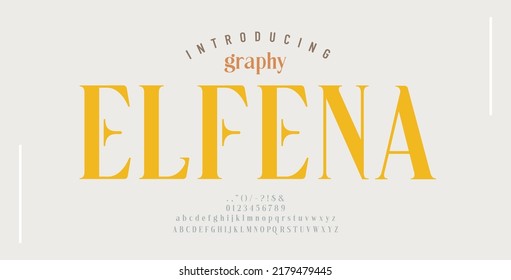 Letra elegante de letras abstractas del alfabeto. Diseños de moda mínimos con letras clásicas. Tipografía moderna sans serif fuentes y números decorativos. ilustración vectorial