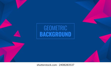 Elegant abstract background with 3d polygon style. Amazing blue background
