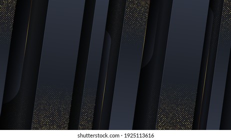 Elegant abstract background with color gradation. The dark colors are trimmed with gold and spots.