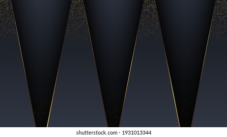 Elegant abstract background with color gradation. The dark colors are trimmed with gold and spots.