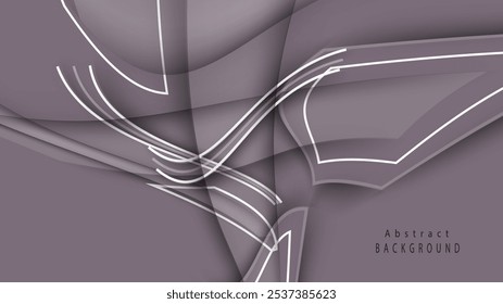 Fundo abstrato elegante com linhas curvas e tons neutros roxo profundo