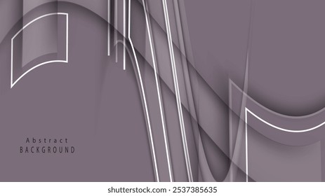 Elegant Abstract Background with Curved Lines and Deep Purple Neutral Tones