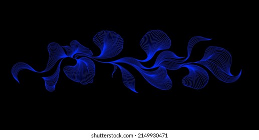 Fondo abstracto elegante con ondas lineales dinámicas. Ilustración dibujada a mano por vectores en estilo lineal minimalista. Elemento de diseño de arte de línea de moda.