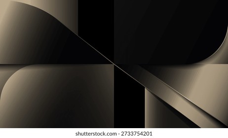 Elegant abstract background featuring flowing gold shapes and modern design elements
