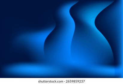 Elegant abstract background featuring fluid dark blue shapes with smooth light gradients. Perfect for luxury branding, business presentations, futuristic artwork, minimal poster design.