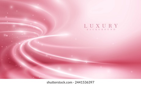 Elegant abstract background featuring a smooth pink neon lighting swirl with glistening particles and a soft glow.