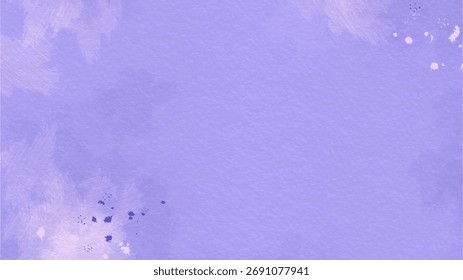 An elegant abstract background featuring soft lavender and purple watercolor brush strokes with subtle paint splatters. Ideal for creative projects, invitations, web design, or artistic presentations,