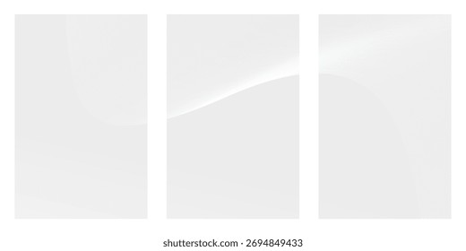 Elegant abstract background featuring soft white and gray gradients with gentle, flowing curves, ideal for modern design and clean aesthetics.