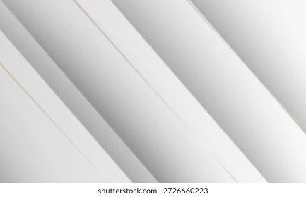 Elegante fondo abstracto con líneas diagonales blancas y doradas con Gradientes lisos y sombras sutiles. Estilo de lujo minimalista moderno perfecto para la marca, eps 10