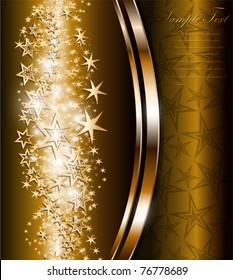 Elegant abstract background with gold stars, vector.