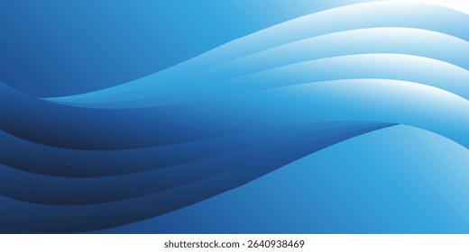 An elegant abstract background with a gradient of deep blue to lighter blue, featuring a subtle, wave-like white and light blue design at the bottom, creating a sense of calm and flow.