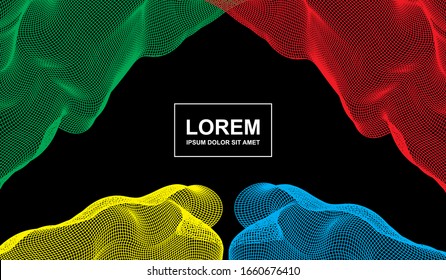 Elegant abstract background with green, yellow, red, and blue net motif. Modern Background Design. Perfect for web design, banner, presentation template, and etc. Vector Editable with eps 10 