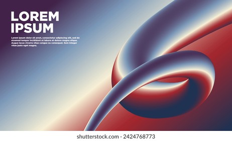 Elegant abstract background. The interaction of dynamic curves, red and blue colors.