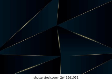 Elegant abstract background with luxury polygonal shapes and subtle golden glow
