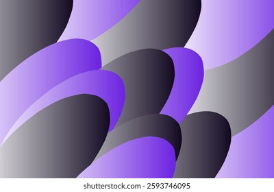 Elegant abstract background with oval shapes, stacked in purple and grey.