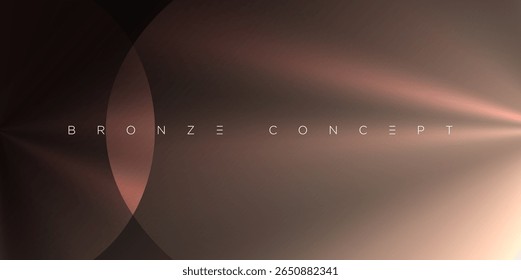 Fundo abstrato elegante com círculos de bronze sobrepostos e gradientes metálicos suaves. Excelente para marcas premium, arte digital, apresentações modernas e designs criativos de luxo.
