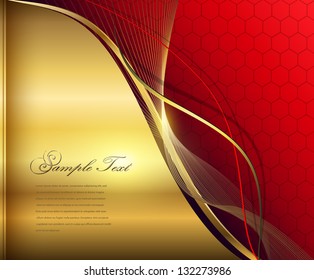 Elegant abstract background red and gold.