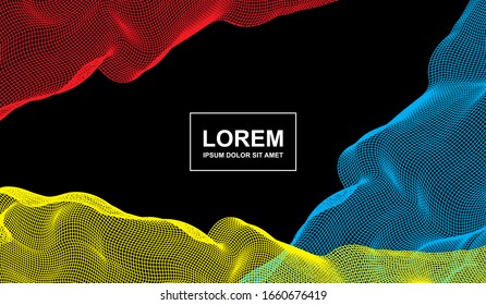 Elegant abstract background with red, yellow, and blue net motif. Modern Background Design. Perfect for web design, banner, presentation template, and etc. Vector Editable with eps 10 