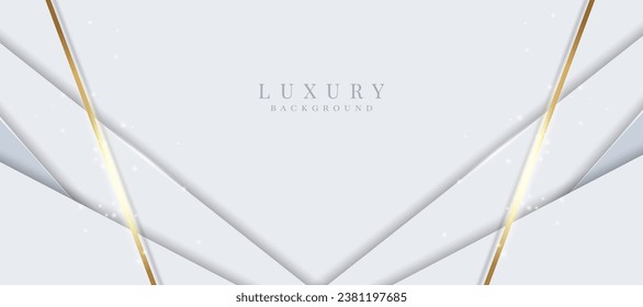 Elegant abstract background with shiny gold and silver lines. White luxury background