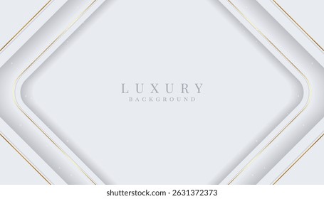 Elegante fundo abstrato com linhas brilhantes de ouro e prata. Fundo de luxo branco