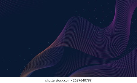 Elegant abstract background with smooth colorful gradient lines on a dark surface ideal for tech and creative digital themes