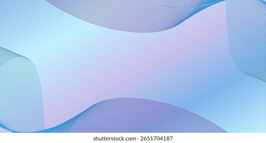 Elegant abstract background with smooth pastel gradients and flowing white wave lines