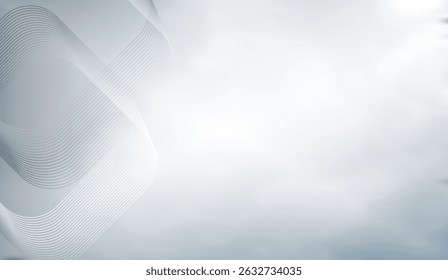 Elegant Abstract Background with Soft Gray Tones and Smooth Flowing Lines for Modern Design and Presentations, Ideal for Technology or Corporate Uses