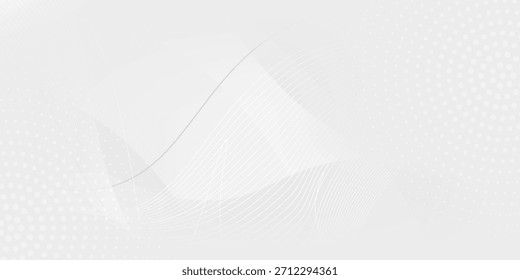 Elegant abstract background with soft white and gray flowing waves, featuring subtle geometric textures for a modern aesthetic eps 10