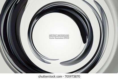 Elegant abstract background. Stylish black round elements for your design. Vector abstract graphic design