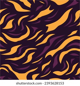 Eleganter abstrakter Hintergrund mit wirbelnden Linien. Nahtlose Zebramuster, Tarnung. Cartoon farbenfrohe nahtlose süße Zebra Muster.